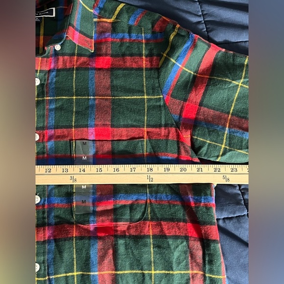 Club Room Red and Green Plaid Button Down Shirt Medium Cotton - Picture 6 of 11